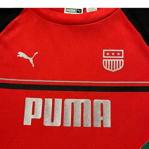 Puma Little Boys T-Shirt & Shorts Outfit Set‎ Size 4-5 Black-Red Short Sleeves - Picture 3 of 7